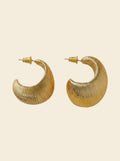 Textured Oval C-Hoop Earrings