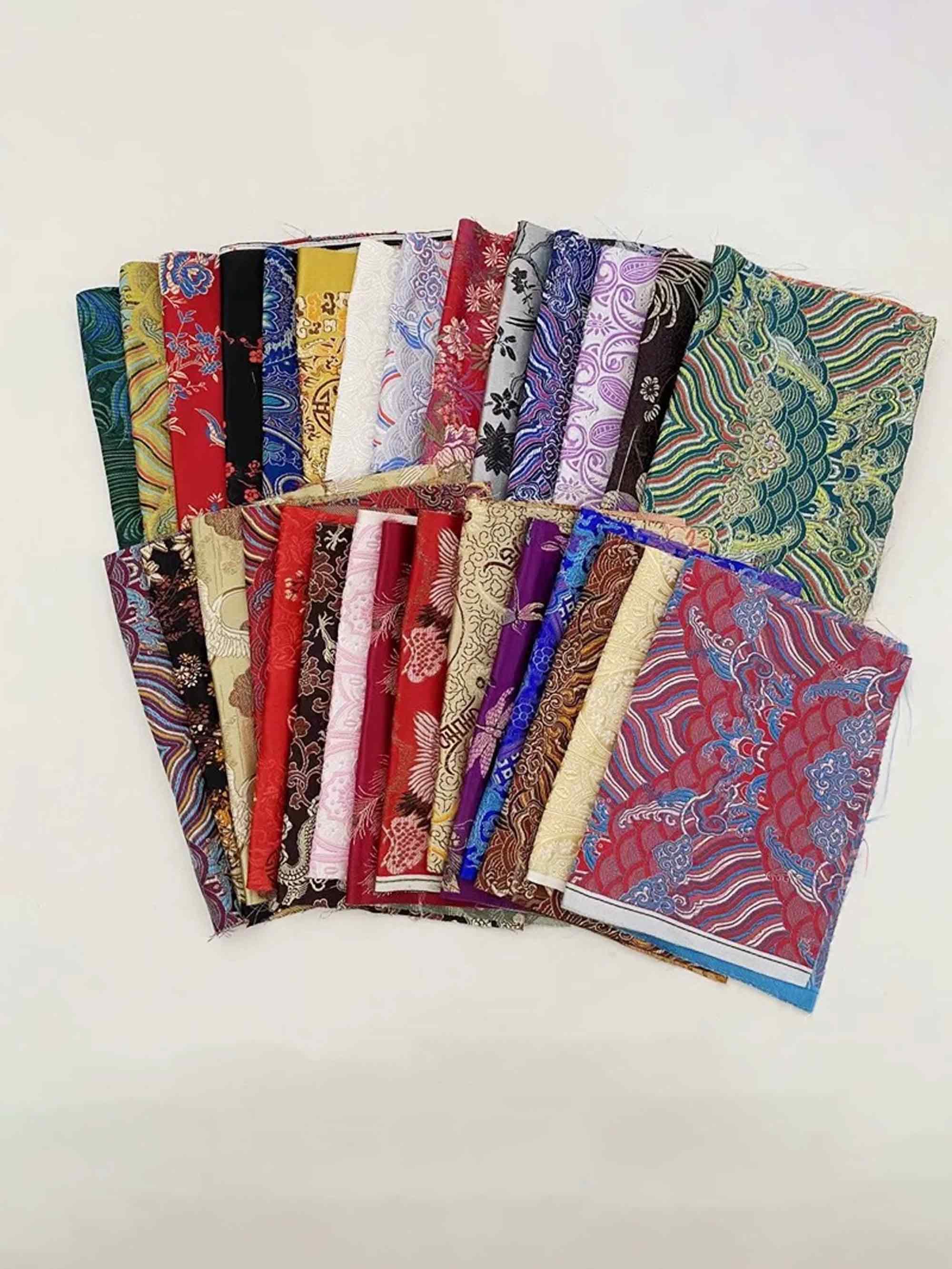 Yarn-Dyed Fabric Scraps for Clothes & Patchwork (10 Pieces)