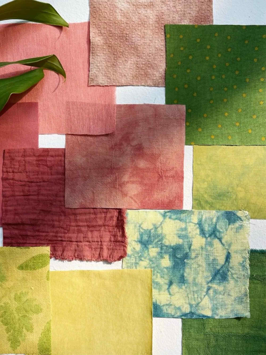 Blooming Botanical Hand-Dyed Cotton Linen Patchwork Kit (13 Swatches)