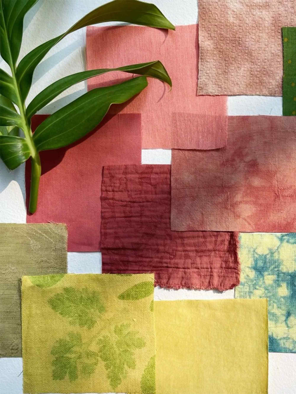 Blooming Botanical Hand-Dyed Cotton Linen Patchwork Kit (13 Swatches)