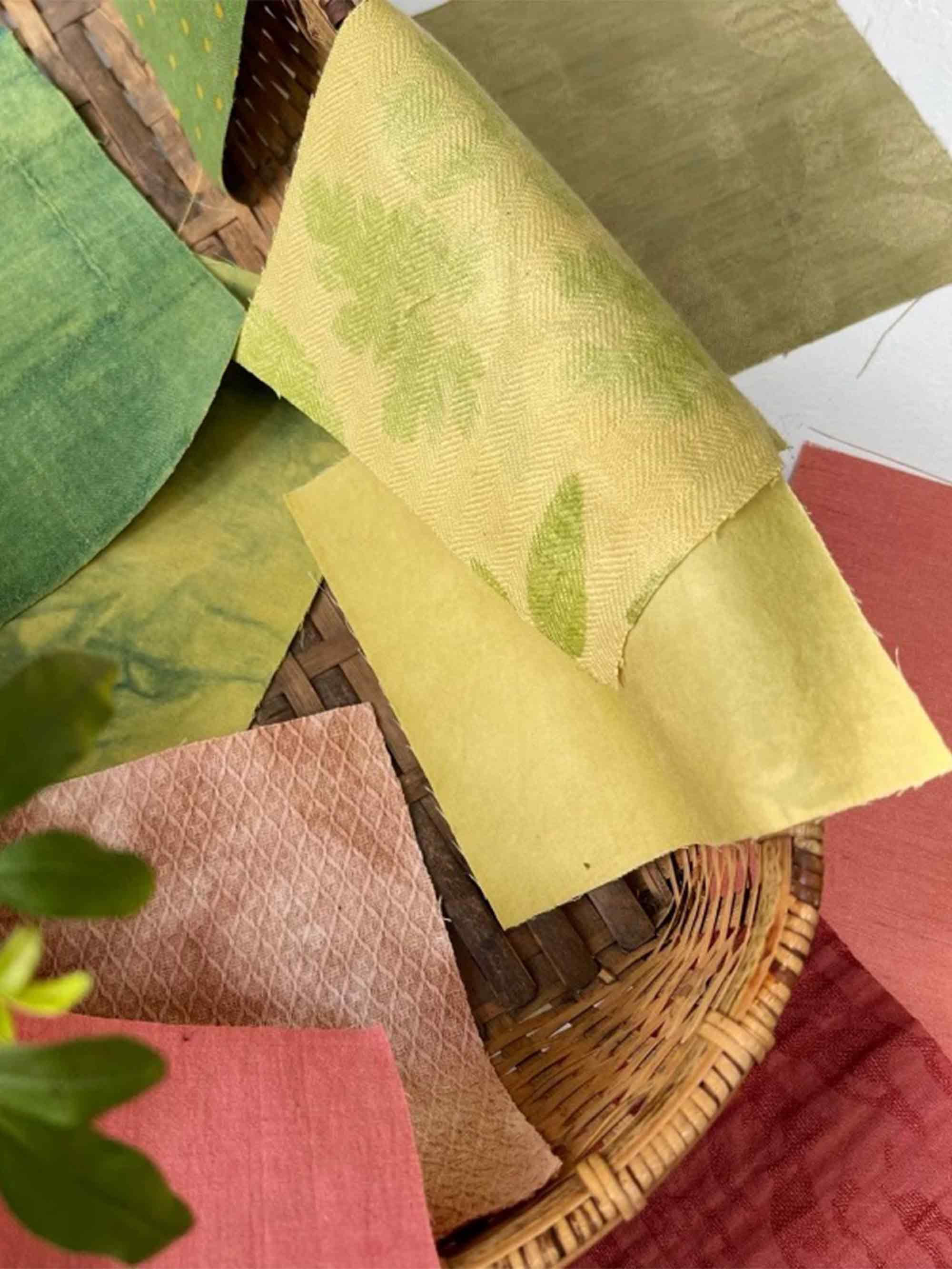 Blooming Botanical Hand-Dyed Cotton Linen Patchwork Kit (13 Swatches)