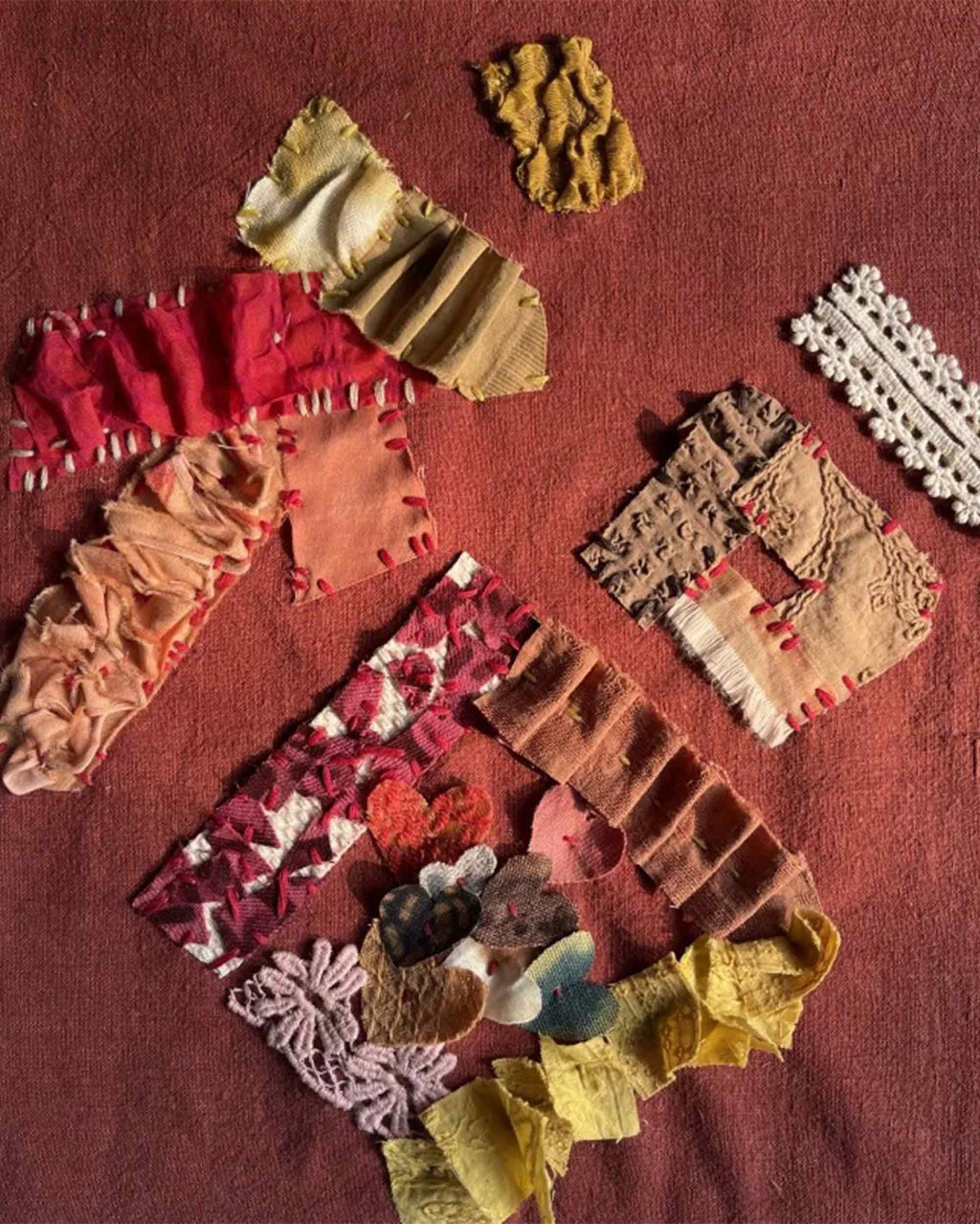 Blooming Botanical Hand-Dyed Cotton Linen Patchwork Kit (13 Swatches)