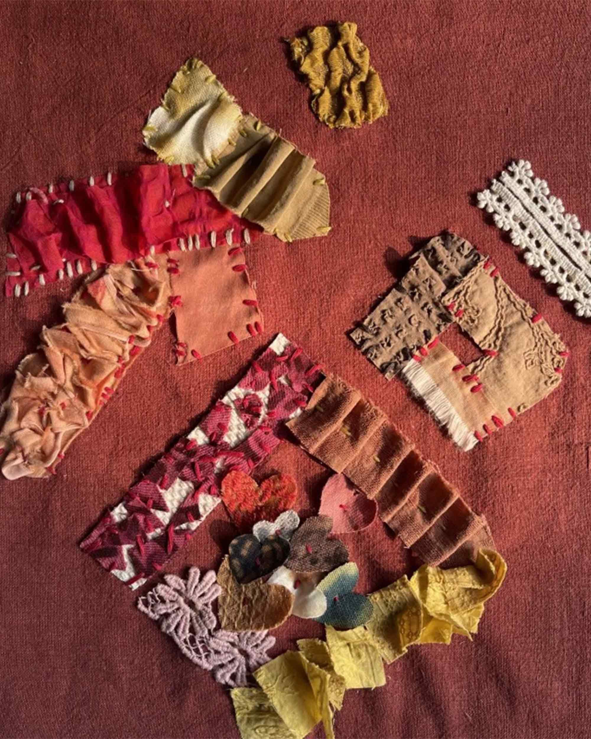 Blooming Botanical Hand-Dyed Cotton Linen Patchwork Kit (13 Swatches)