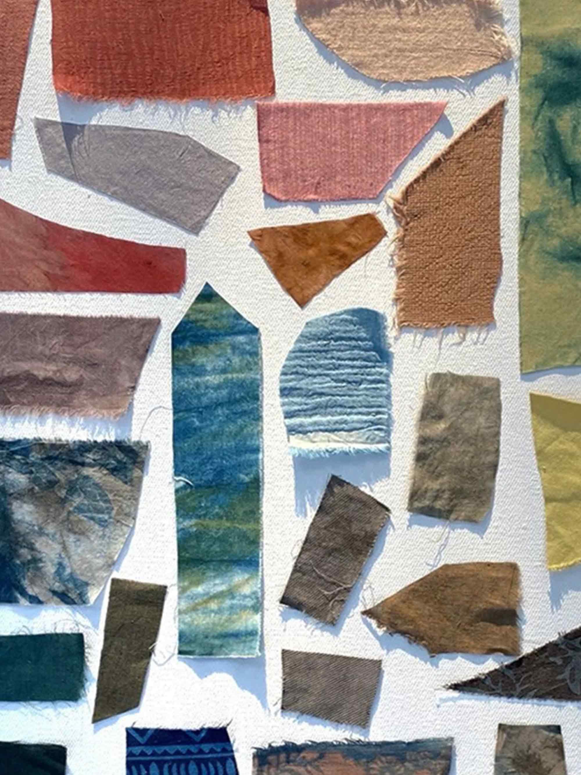 Persimmon Plant-Dyed Cotton Linen Silk Patchwork Kit (17 Swatches)