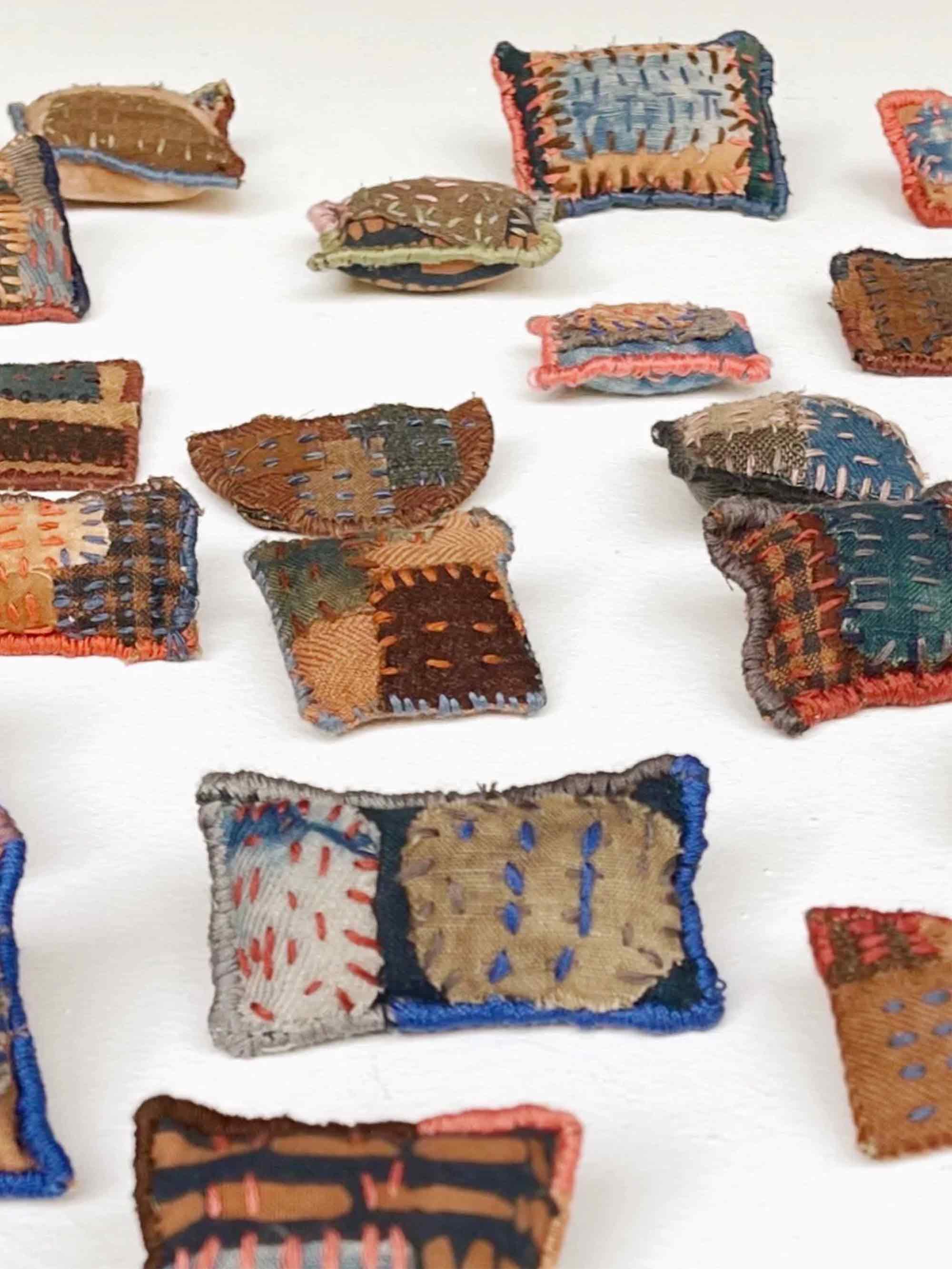 Persimmon Plant-Dyed Cotton Linen Silk Patchwork Kit (17 Swatches)