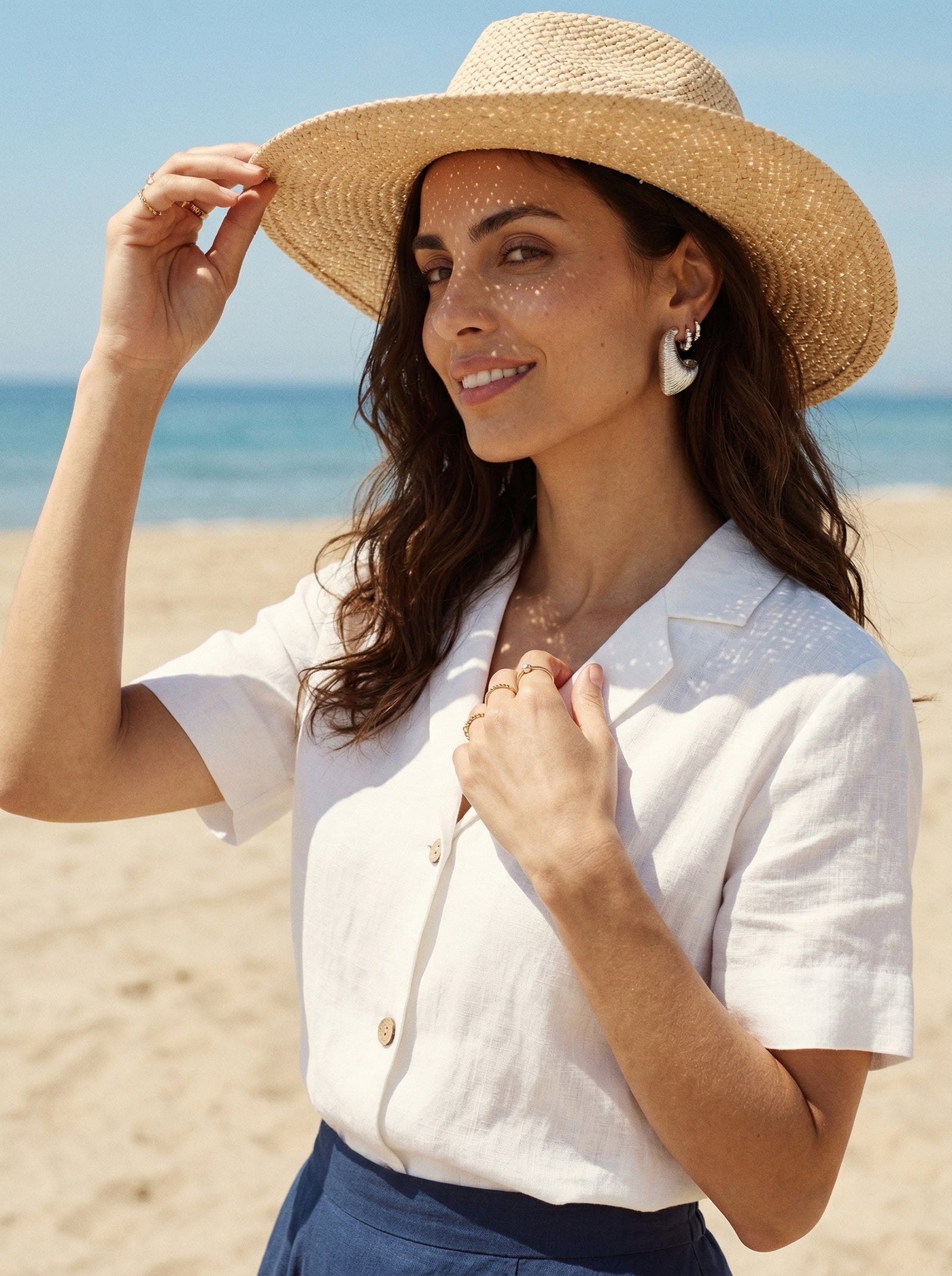 Textured Oval C-Hoop Earrings