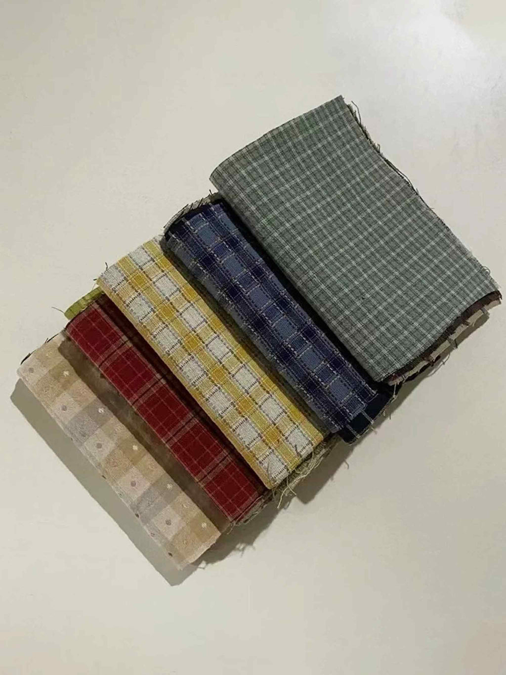 Yarn-Dyed Fabric Scraps for Clothes & Patchwork (10 Pieces)