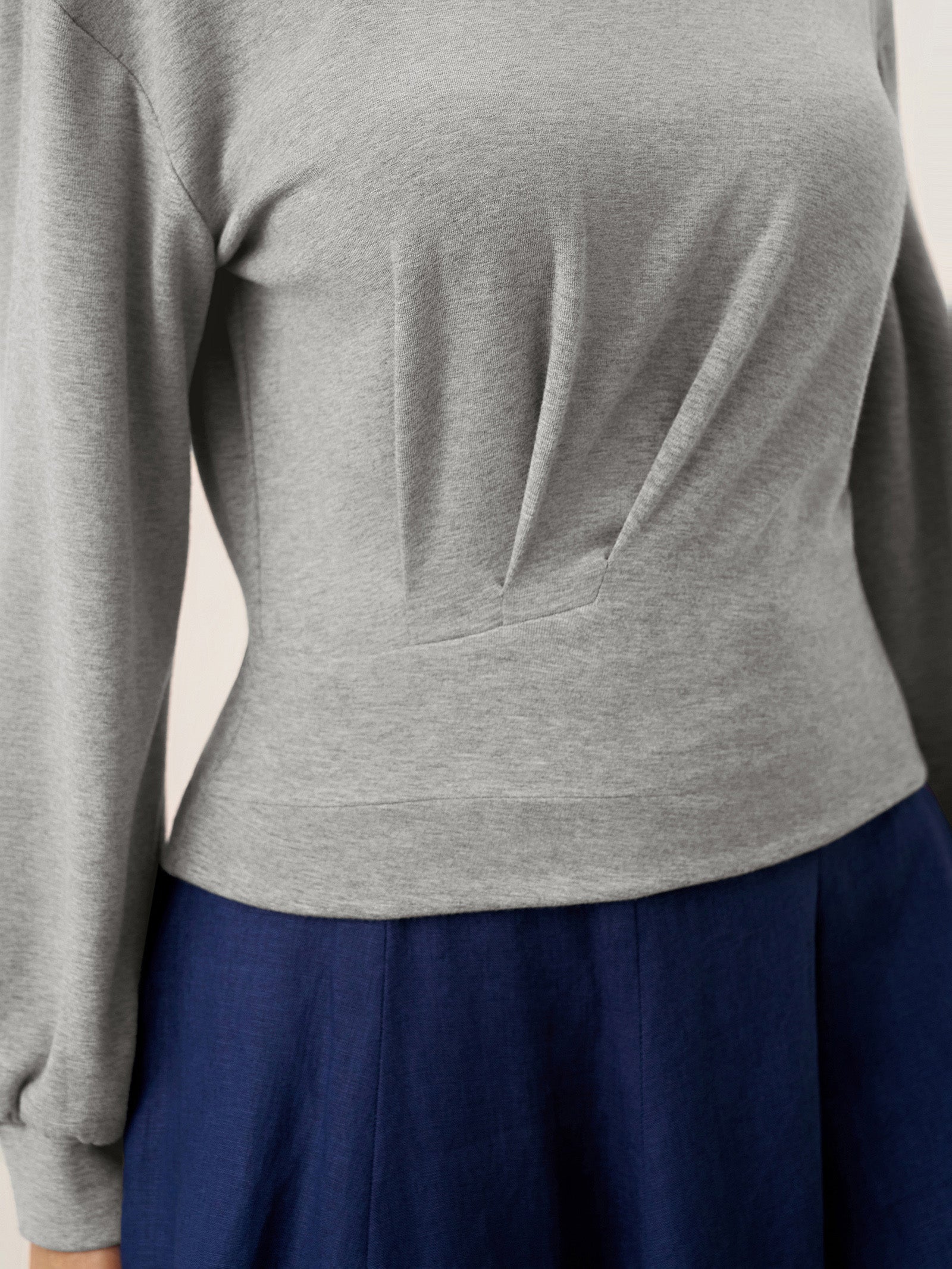 Asymmetric Ruched Stretch Knit Top CALLIOPE