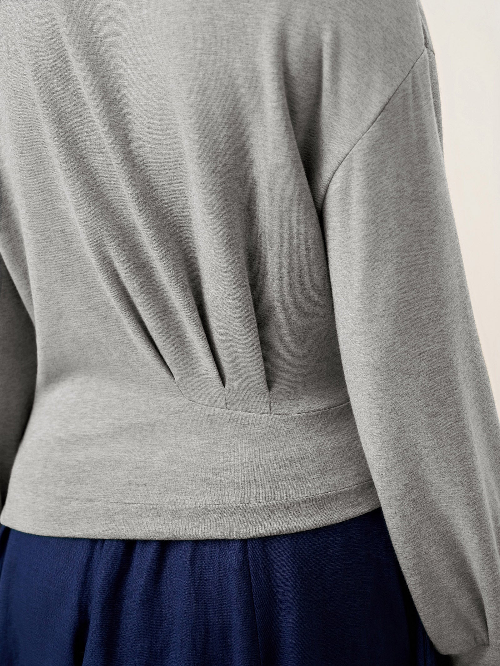 Asymmetric Ruched Stretch Knit Top CALLIOPE