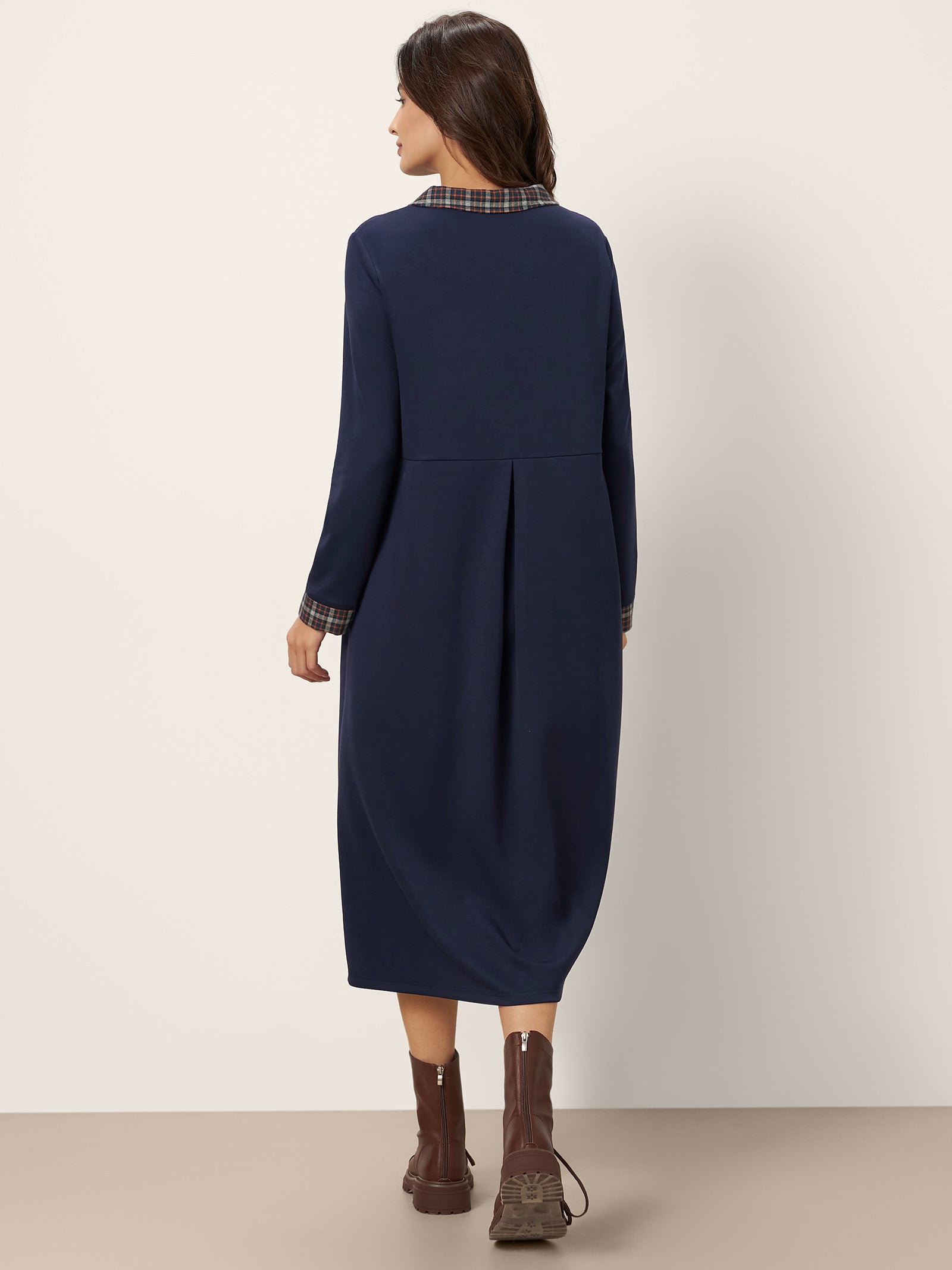 Asymmetric Pleated Maxi Dress CECILE