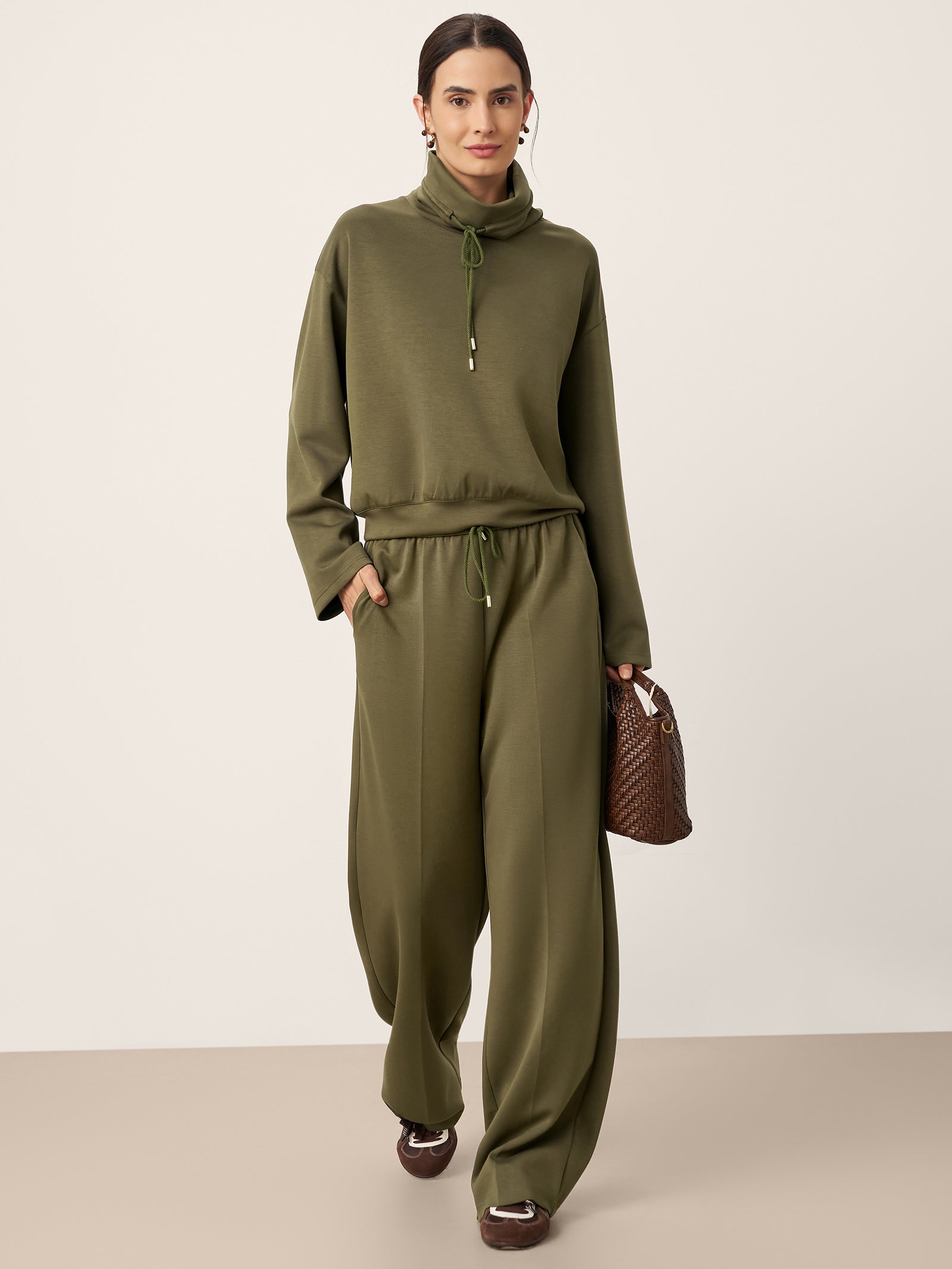 Drawstring Turtleneck Long Sleeve Top CIEL