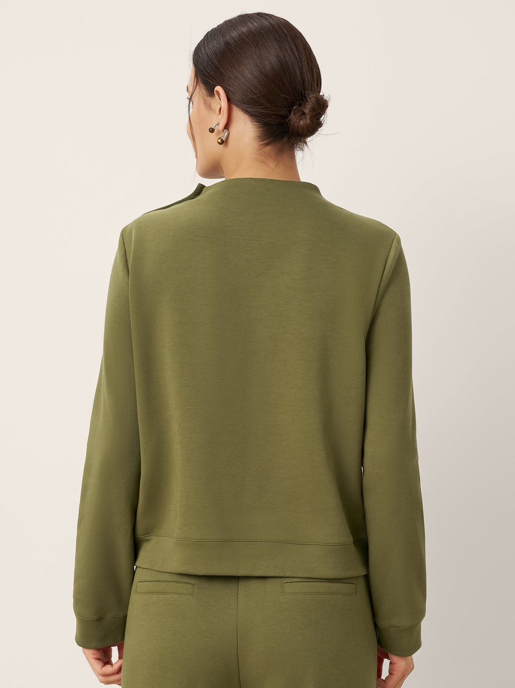Cotton Shoulder Button Long Sleeve Top MYRA