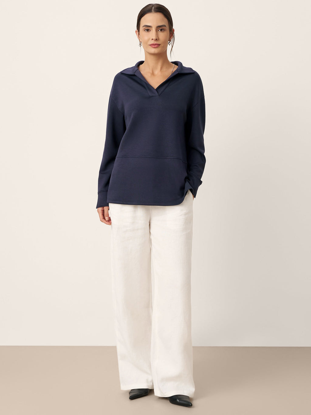 Split Hem Long Sleeve Top FAY