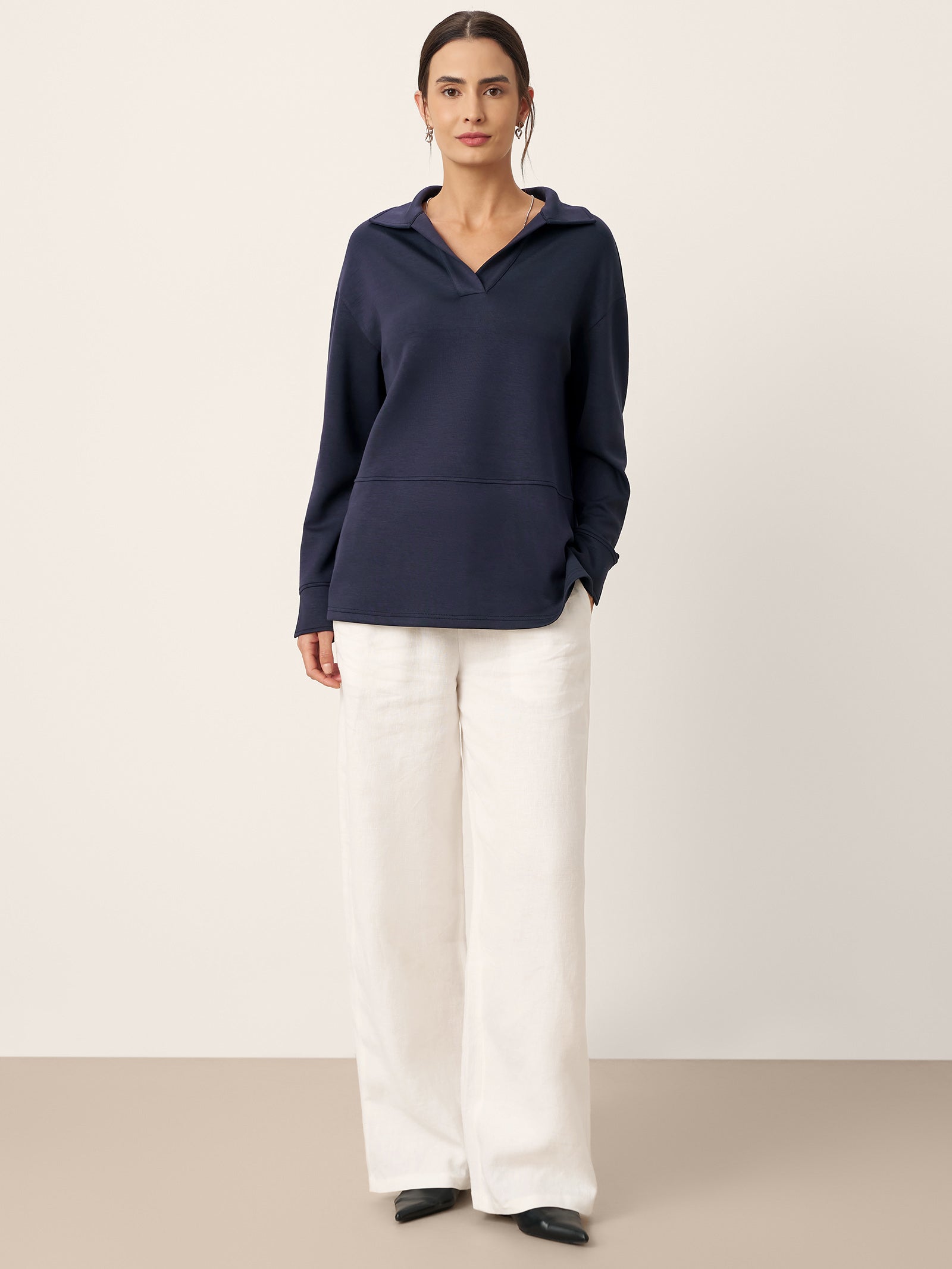 Split Hem Long Sleeve Top FAY
