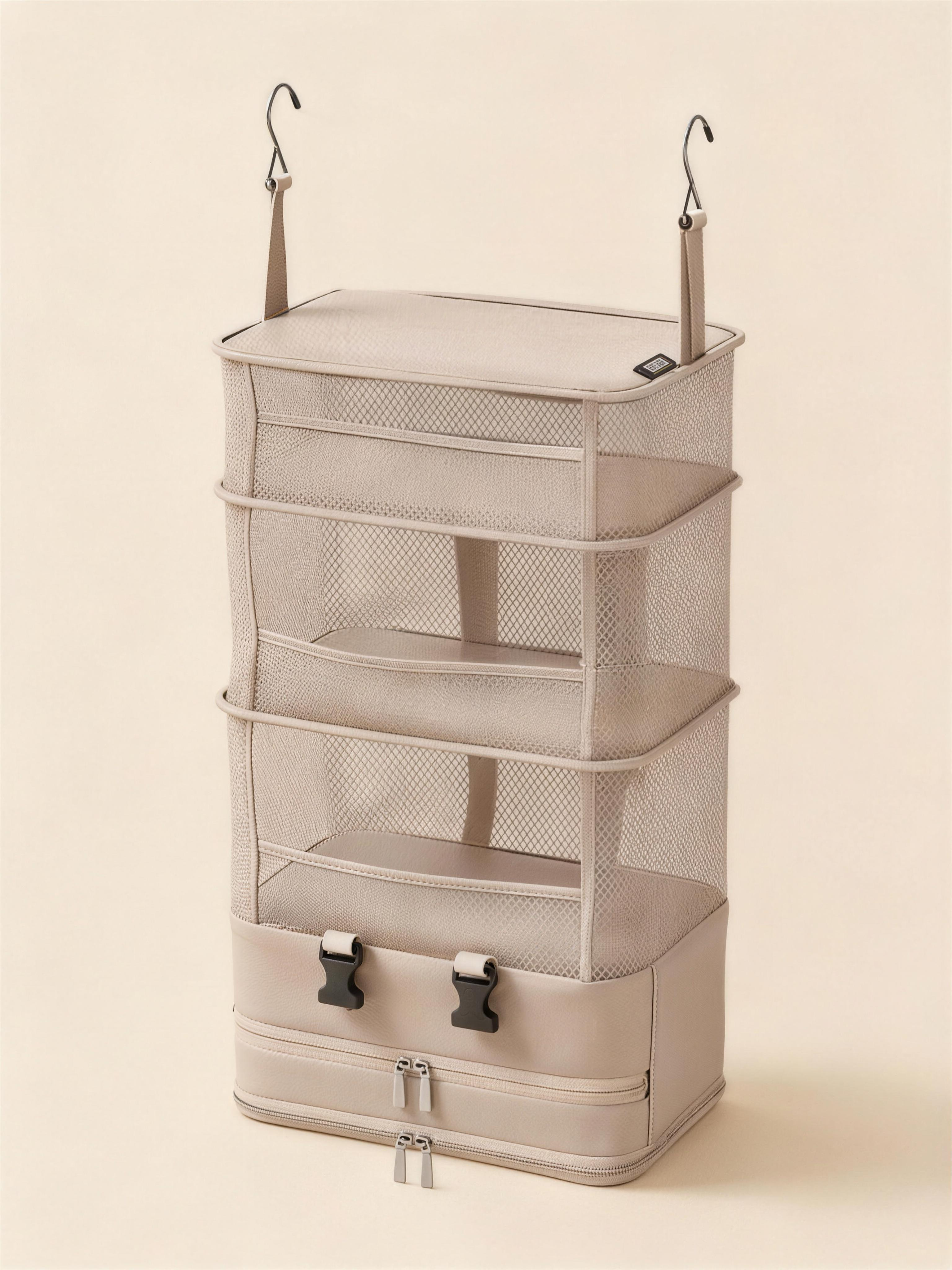 Foldable Hanging Travel Organizer Bag Multi-Layer Suitcase Packing Organizer for Clothes